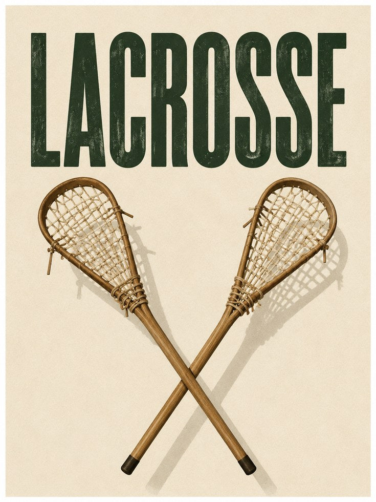 Lacrosse Wall Art – Vintage Sports Print - artwork on paper