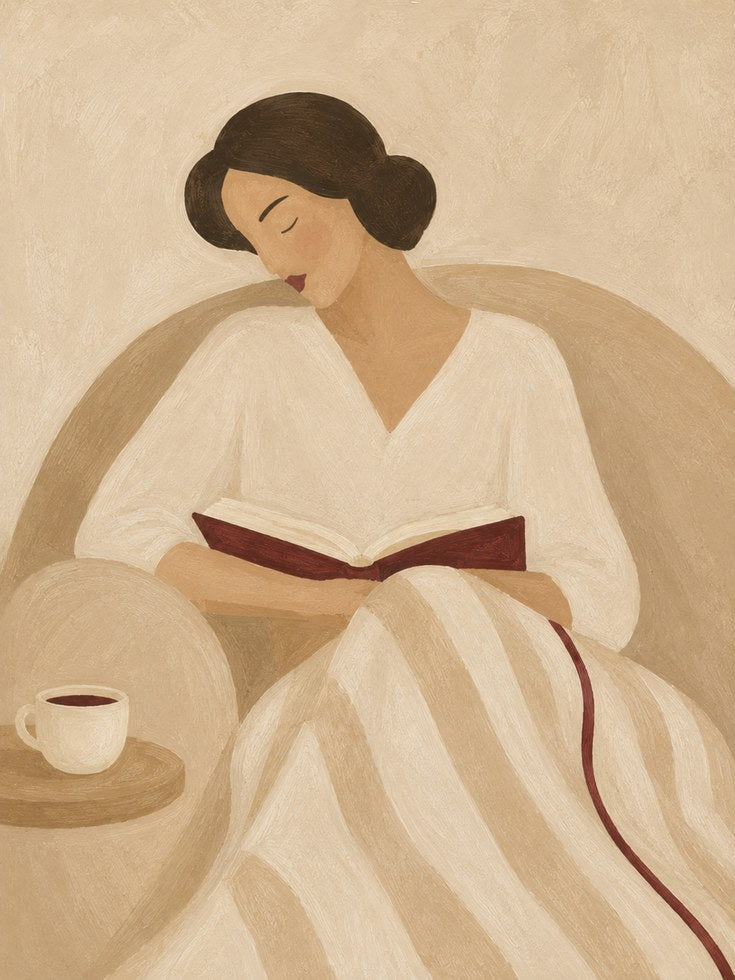 Woman Reading Wall Art – Figurative Print - artwork on paper