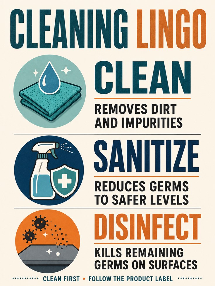 Cleaning Lingo Poster – Laundry Room Wall Art - artwork on paper