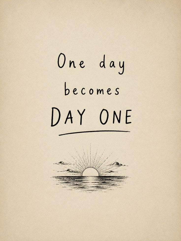 Motivational Quote Print – Sunrise Illustration - artwork on paper