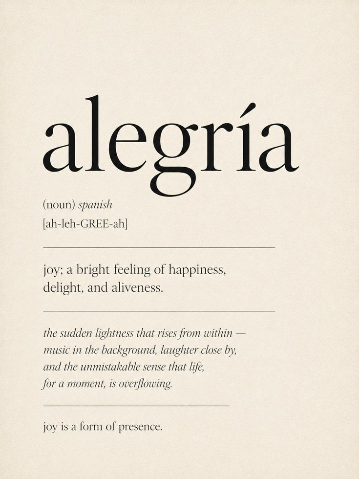 Alegría Typography Print - artwork on paper