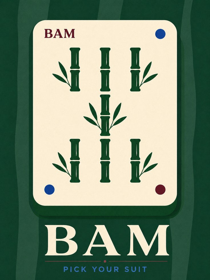 Mahjong Wall Art – Bamboo Tile Print - artwork on paper