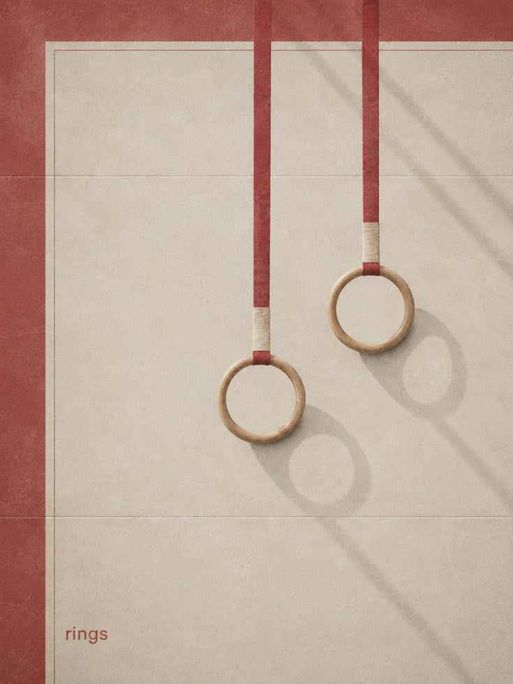 Gymnastics Rings Poster – Minimalist Sports Print - artwork on paper