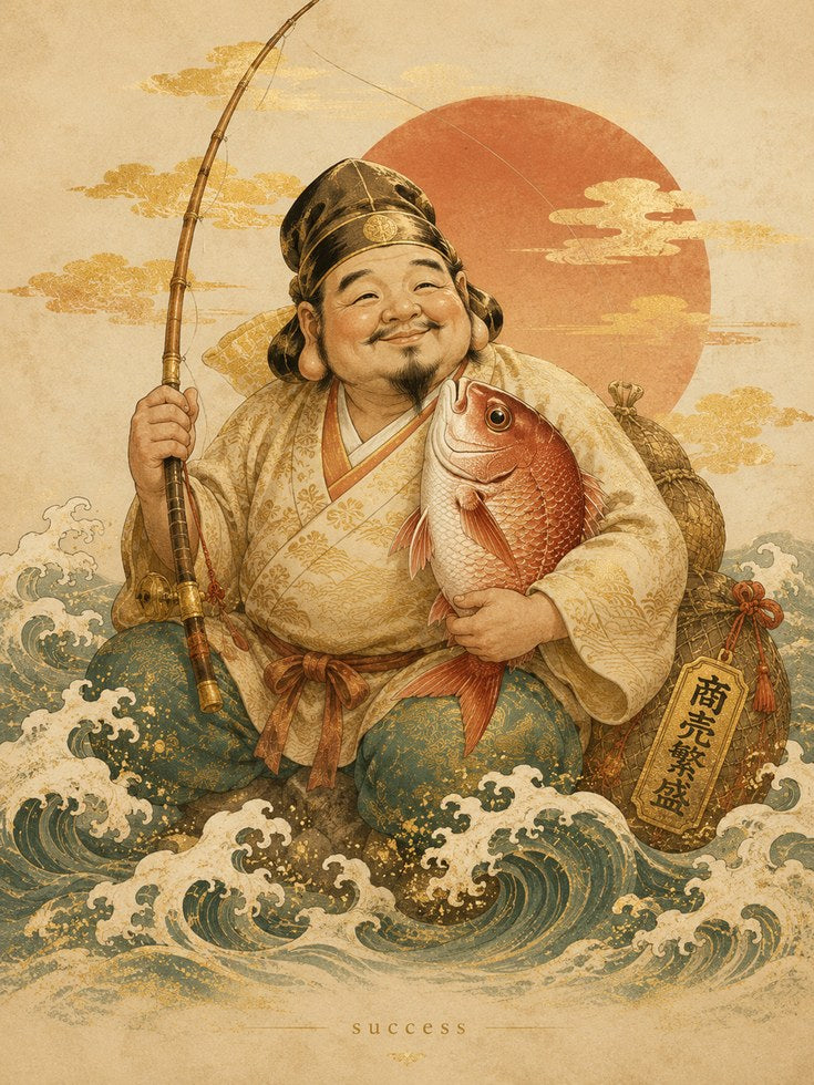 Japanese Prosperity Art – Lucky Fortune Print - artwork on paper