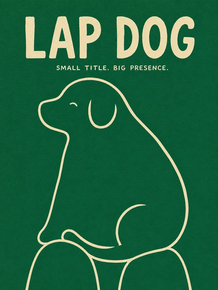 Lap Dog Minimalist Line Art Print - artwork on paper