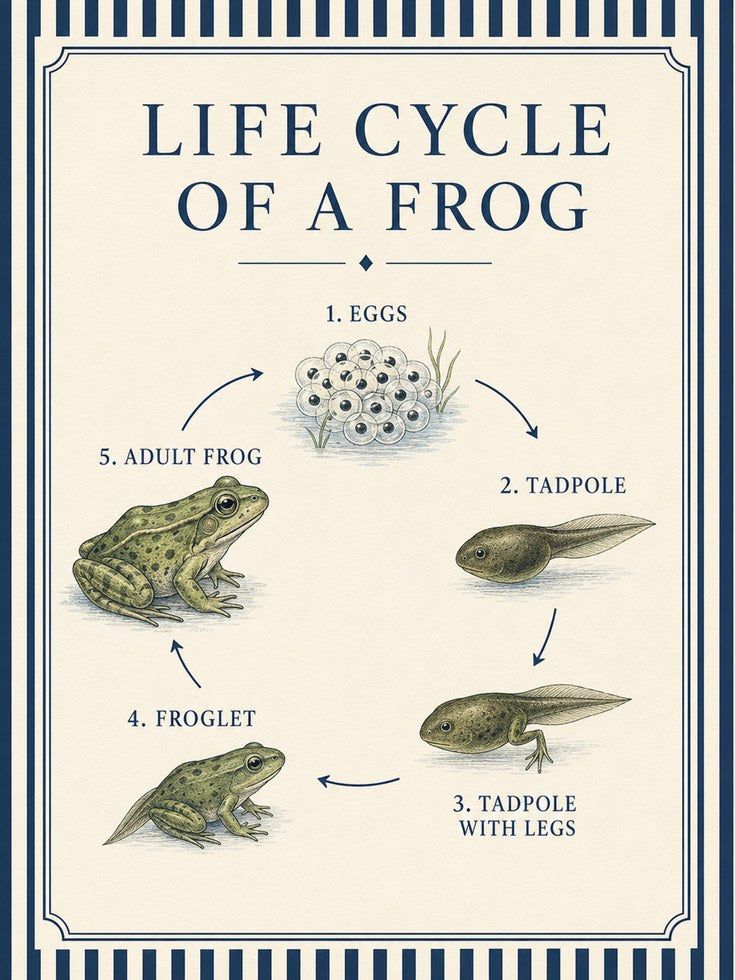 Frog Life Cycle Poster - artwork on paper