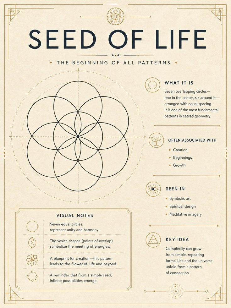 Sacred Geometry Print: Seed of Life Design (Meditation & Office Decor) - artwork on paper