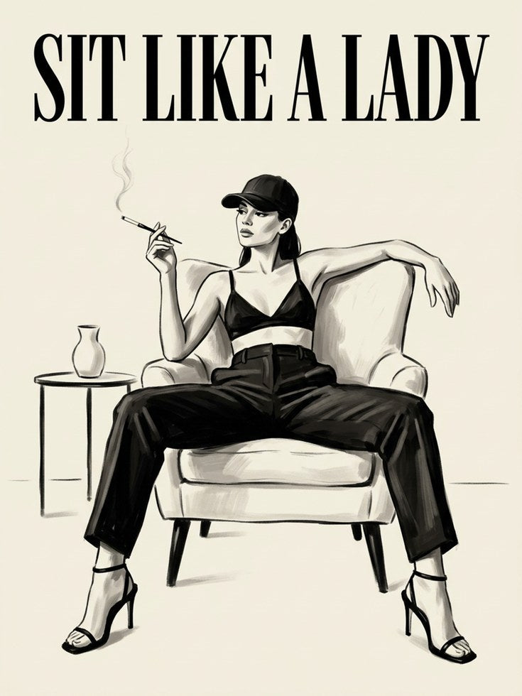 Fashion Illustration Print: Bold Female Figure - artwork on paper