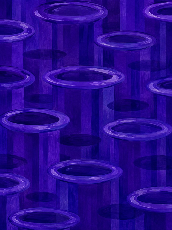 Purple Abstract Wall Art - artwork on paper