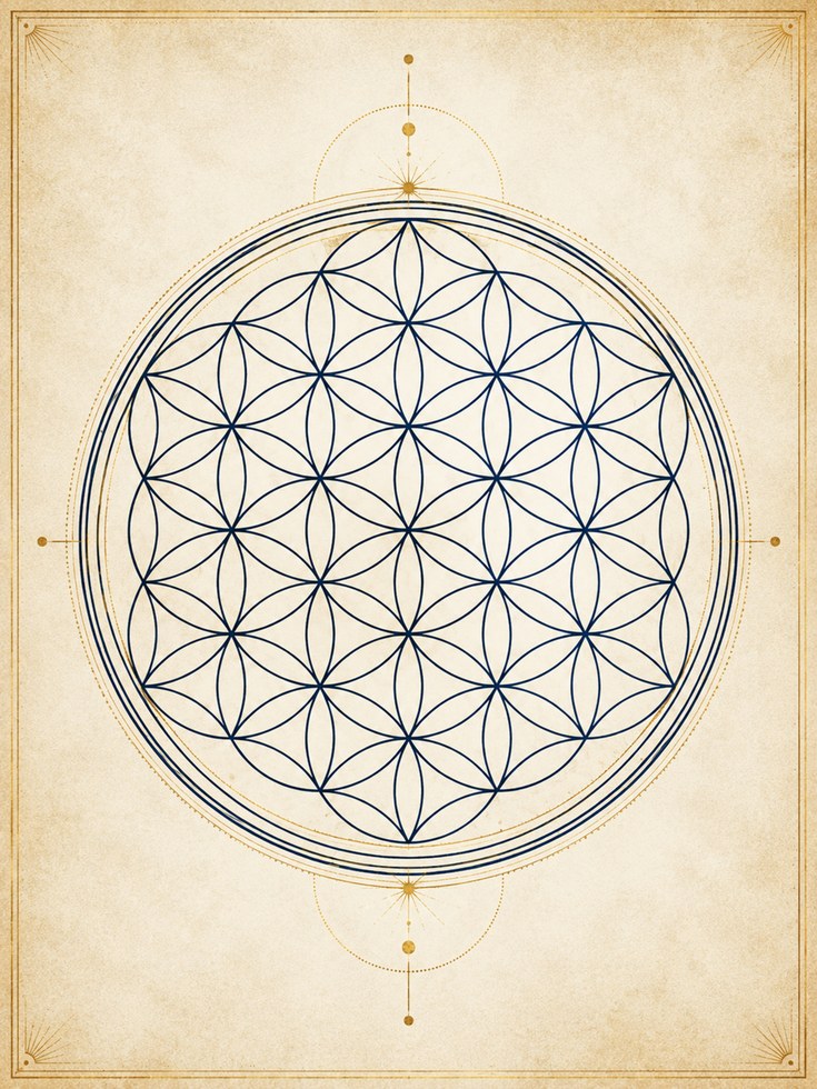 Flower of Life Mandala Print - artwork on paper