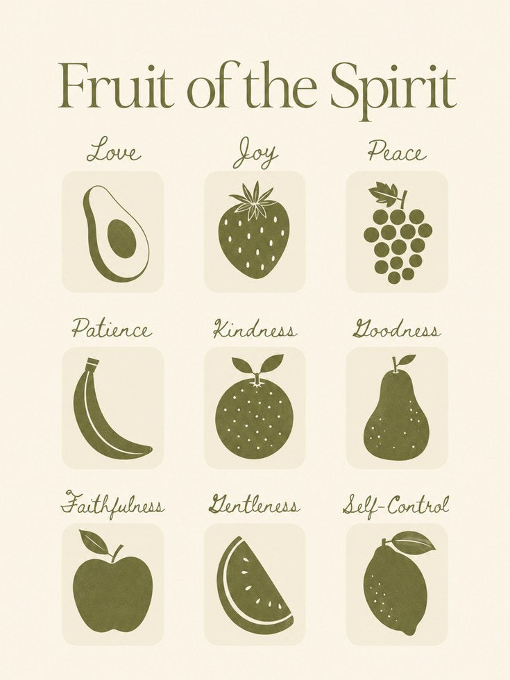 Fruit of the Spirit Print: Biblical Verse Art - artwork on paper