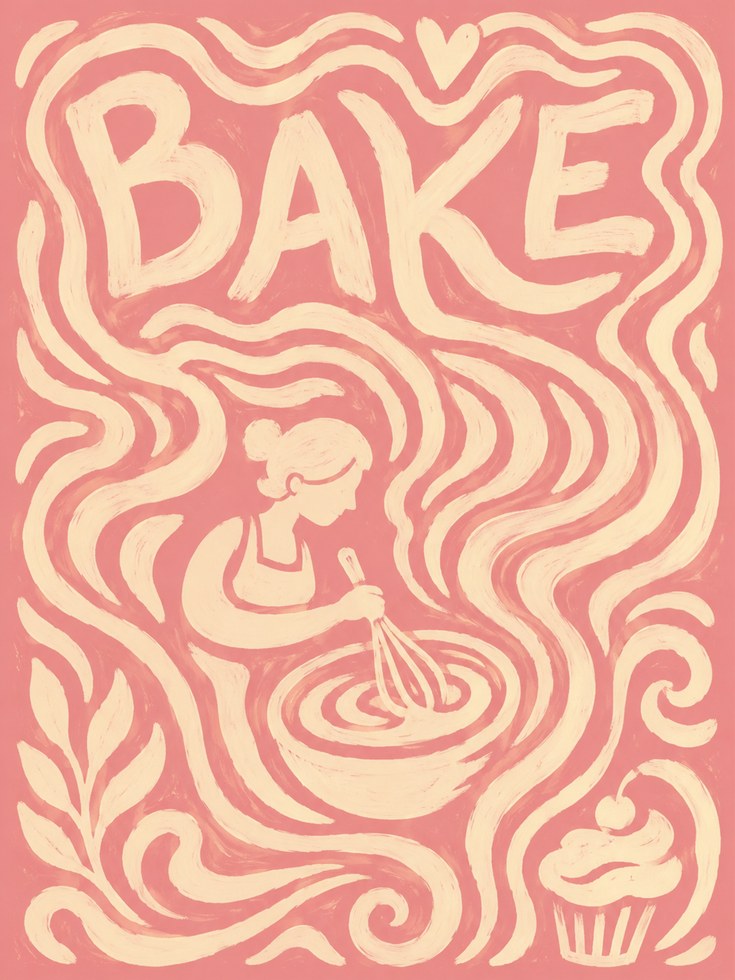 Baking Wall Art – Kitchen Typography Print - artwork on paper
