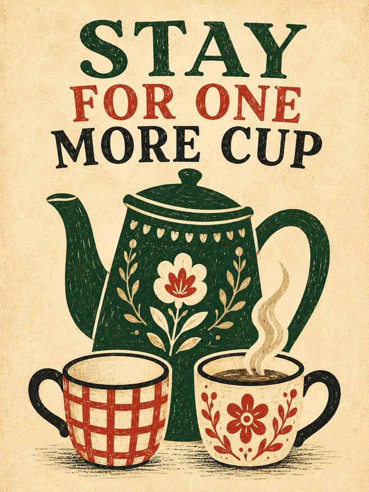 Tea Time Wall Art – Kitchen Coffee Print - artwork on paper