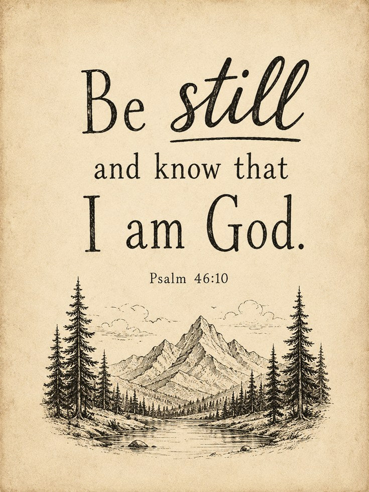 Be Still and Know Psalm 46:10 Print - artwork on paper