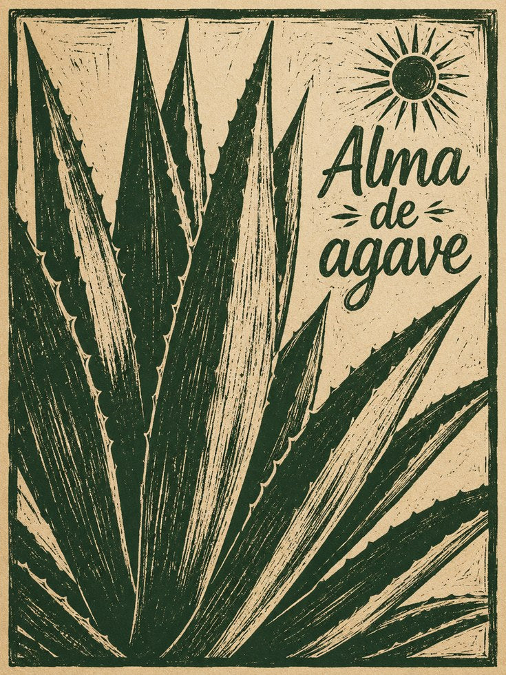 Agave Print – Botanical Linocut Wall Art - artwork on paper