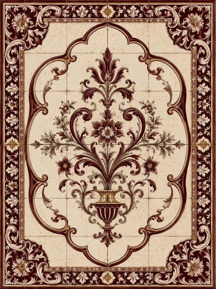 Vintage Tile Wall Art - artwork on paper