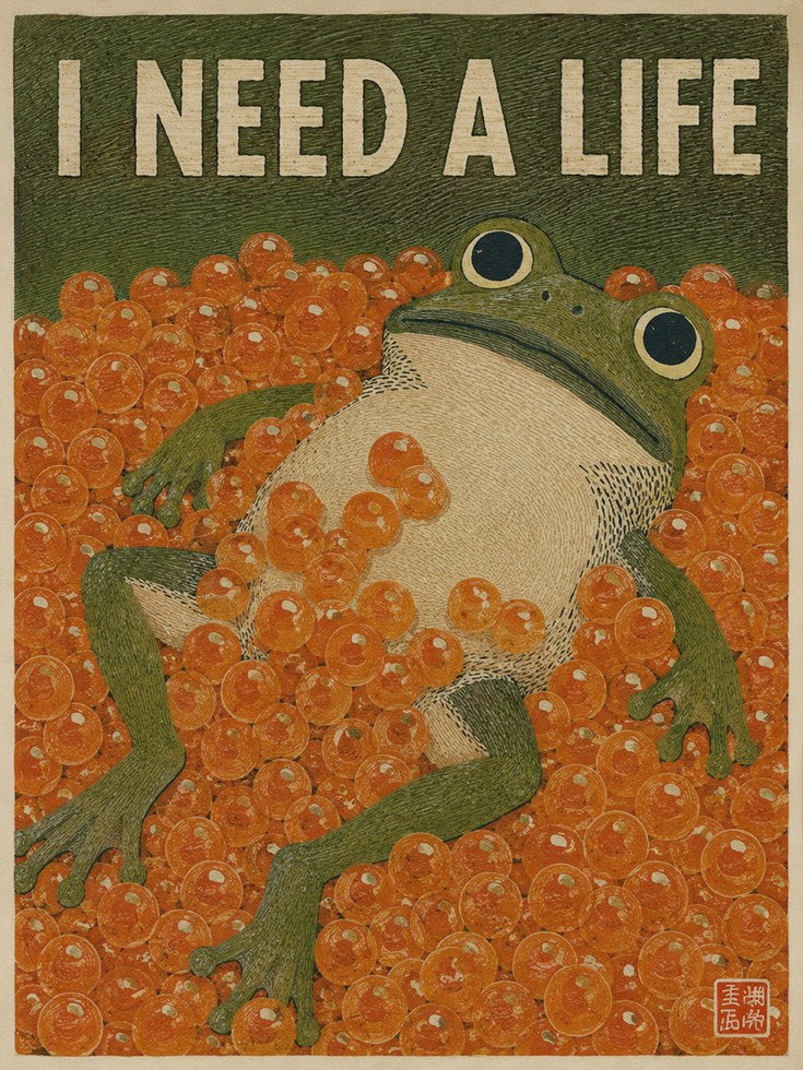 Funny Frog Art Print - artwork on paper