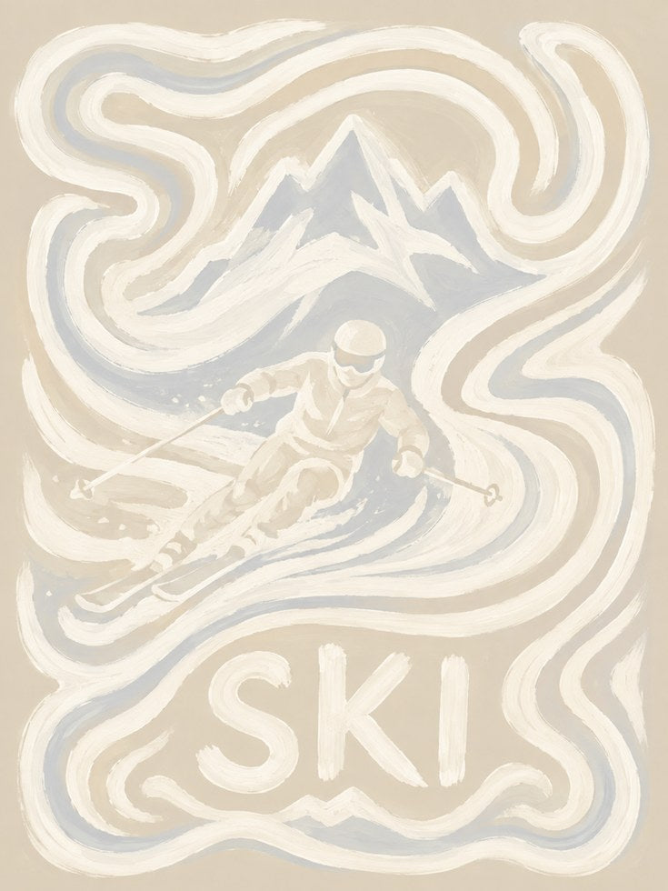 Ski Poster – Vintage Ski Wall Art - artwork on paper
