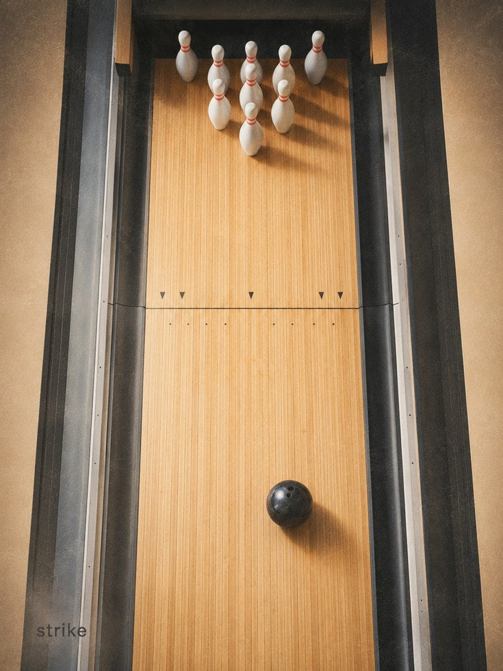 Bowling Wall Art – Vintage Sports Print - artwork on paper