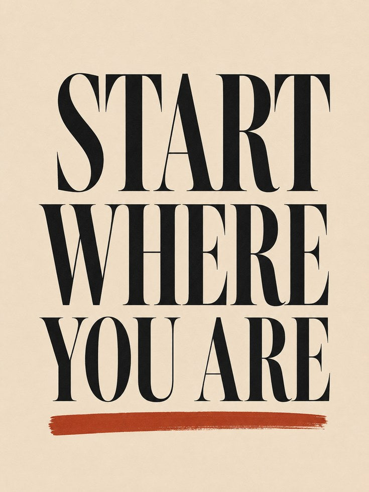 Motivational Wall Art – Start Where You Are Print - artwork on paper