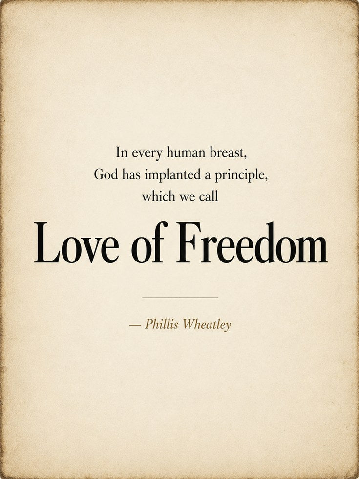 Freedom Quote Print – Phillis Wheatley Wall Art - artwork on paper