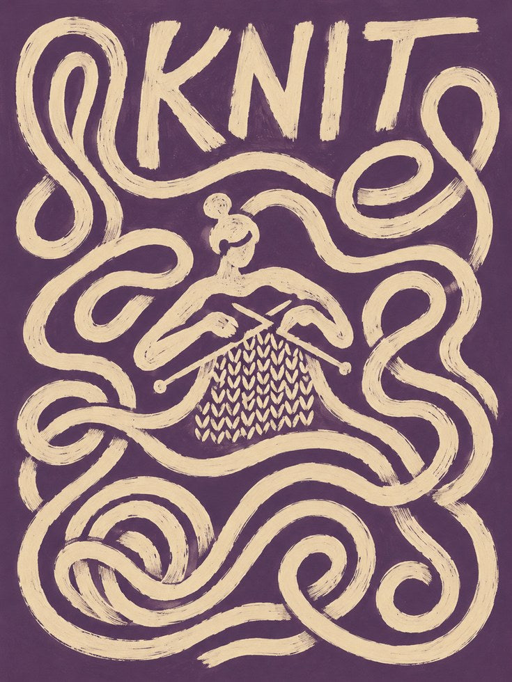 Knitting Wall Art – Craft Room Decor - artwork on paper