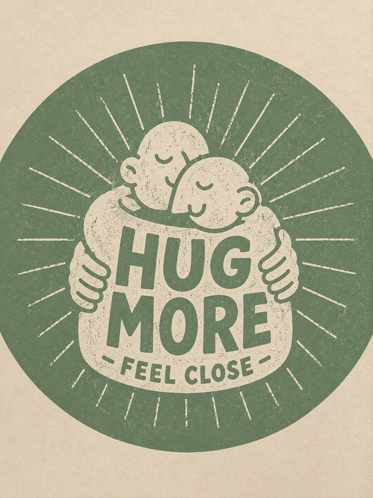 Retro Hug More Print - artwork on paper