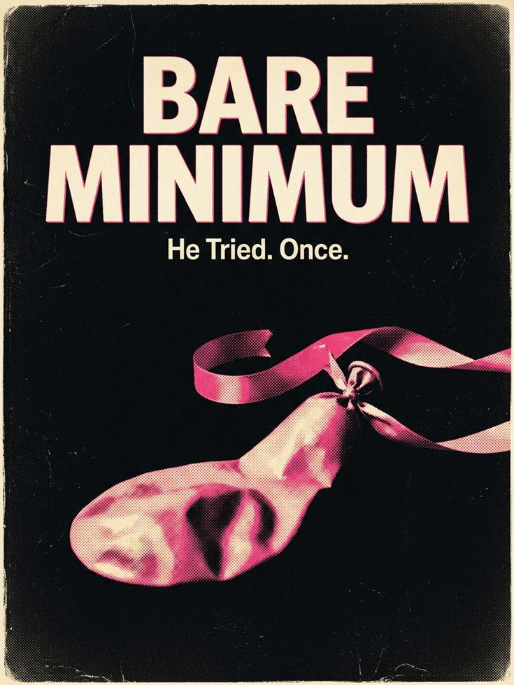 Bare Minimum Poster: Retro Comedy Typography Art Print - artwork on paper