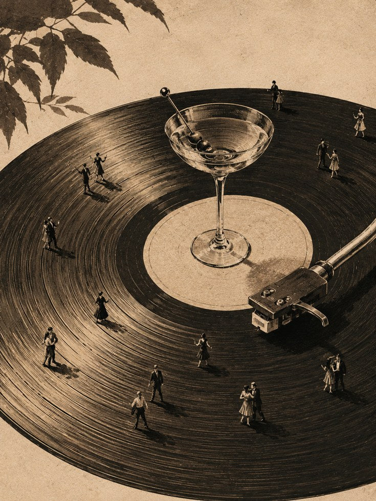 Vinyl Record Wall Art – Surreal Music Print - artwork on paper