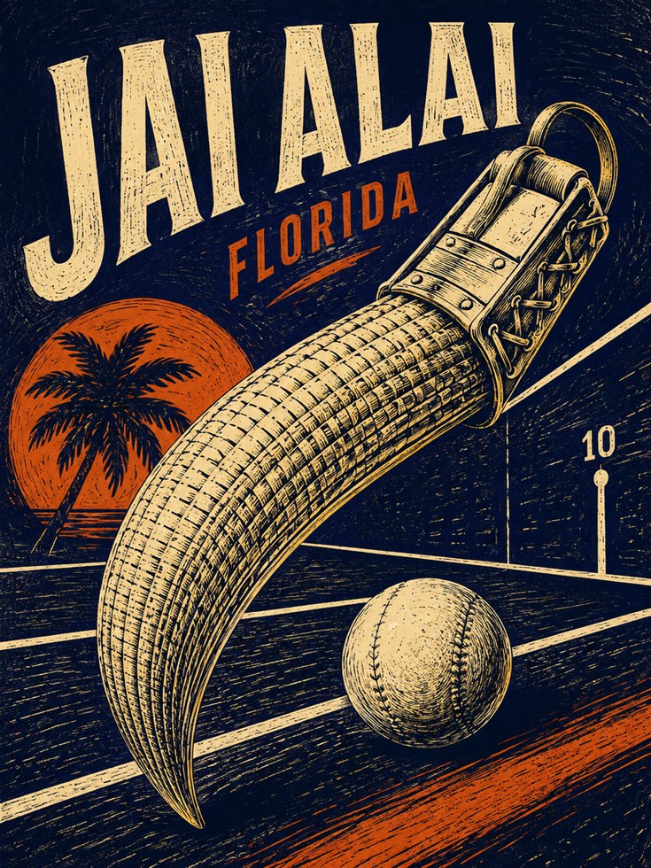 Jai Alai Poster – Florida Sports Print - artwork on paper