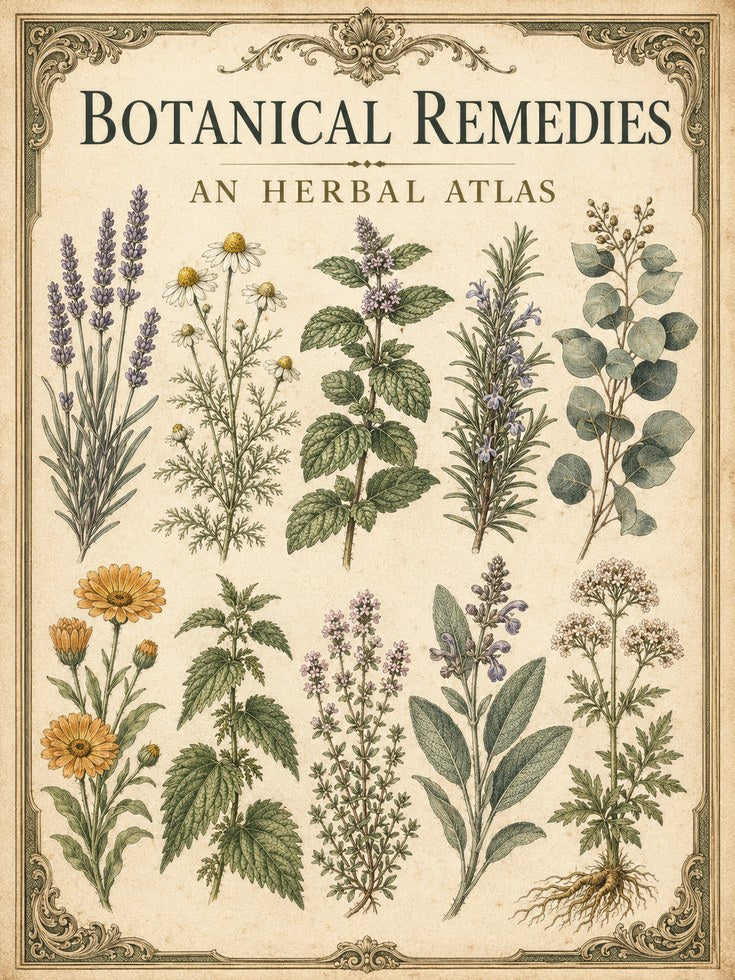 Herbal Atlas Wall Art: Vintage Medicinal Plants - artwork on paper