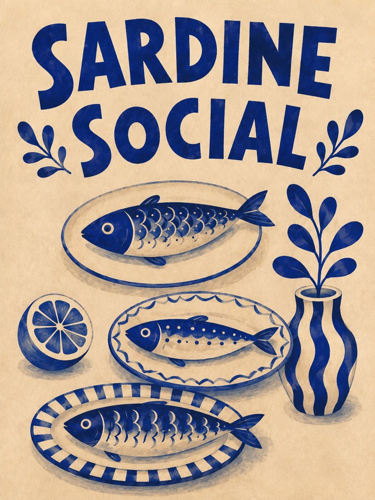 Kitchen Wall Art – Sardine Print - artwork on paper