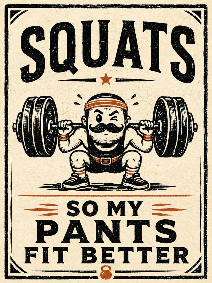 Gym Motivational Poster – Squats Fitness Wall Art - artwork on paper