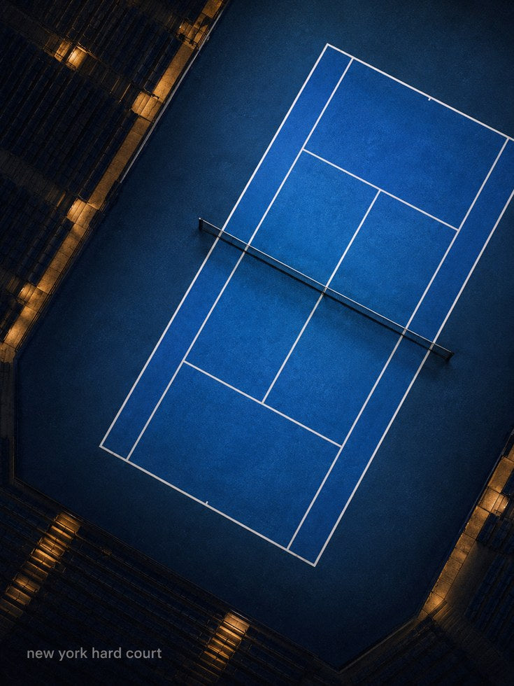 Tennis Court Wall Art – Aerial Sports Print - artwork on paper