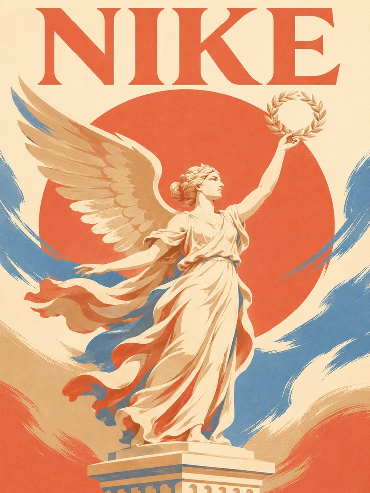 Greek Mythology Poster – Nike Goddess Print - artwork on paper