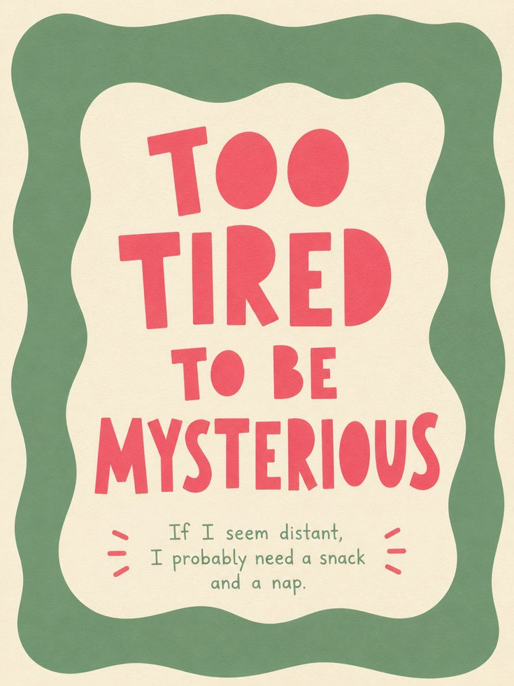 Relatable Quote Print: Retro Style Typography (Coral Pink & Sage) - artwork on paper