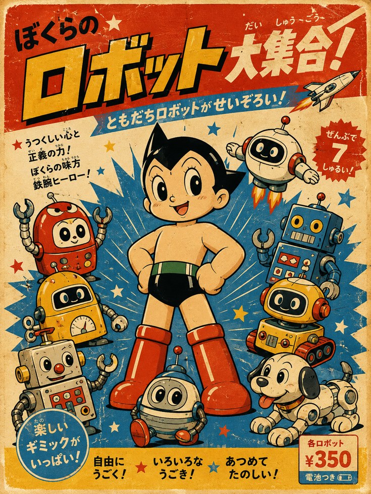 Retro Robot Poster - artwork on paper