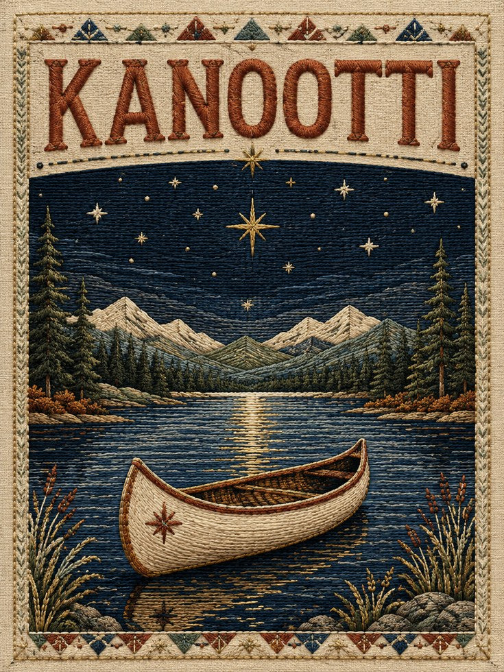 Canoe Vintage Poster – Lake House Wall Art - artwork on paper