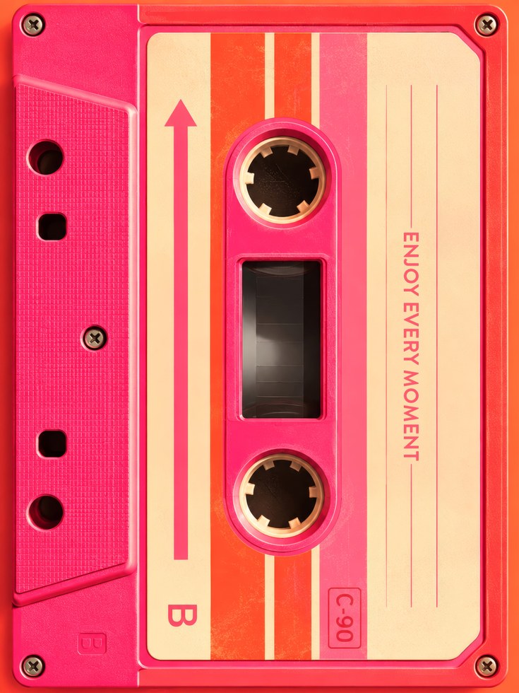 Retro Cassette Tape Wall Art - artwork on paper