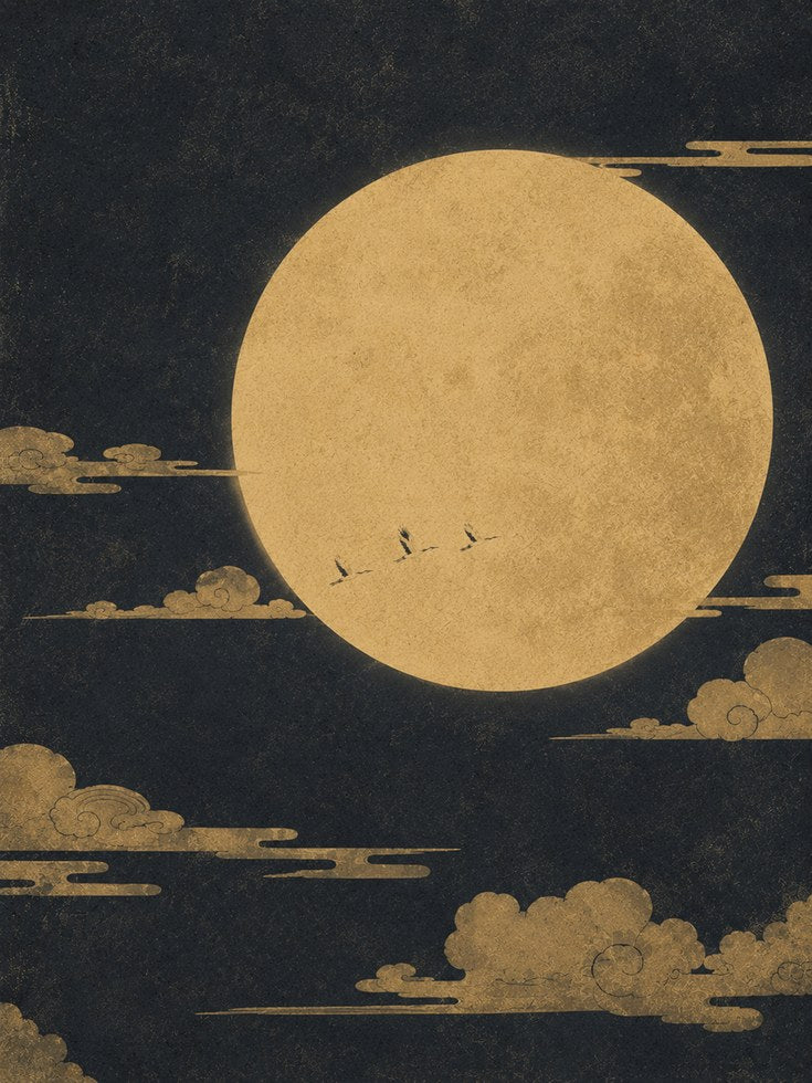 Japanese Moon Print - artwork on paper