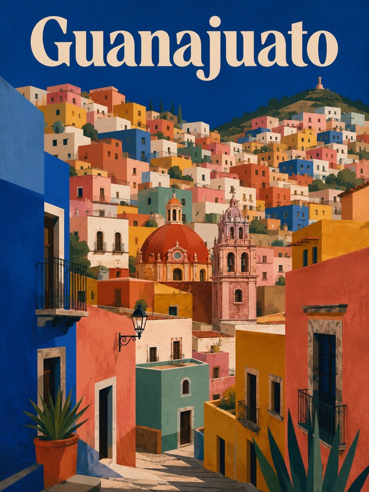 Guanajuato Travel Poster - artwork on paper