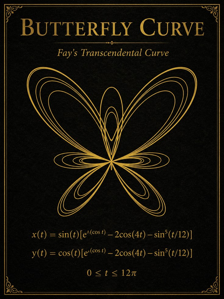 Butterfly Curve Poster – Math Wall Art - artwork on paper