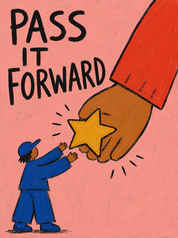 Pass It Forward Print – Motivational Wall Art - artwork on paper