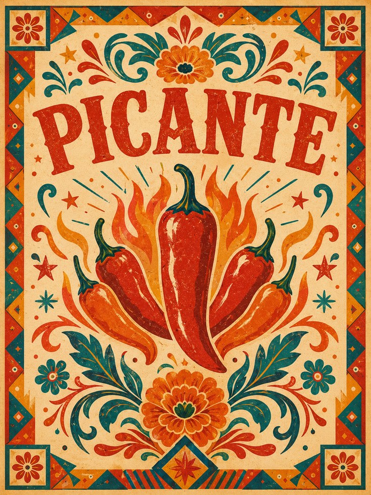 Picante Chili Pepper Print - artwork on paper