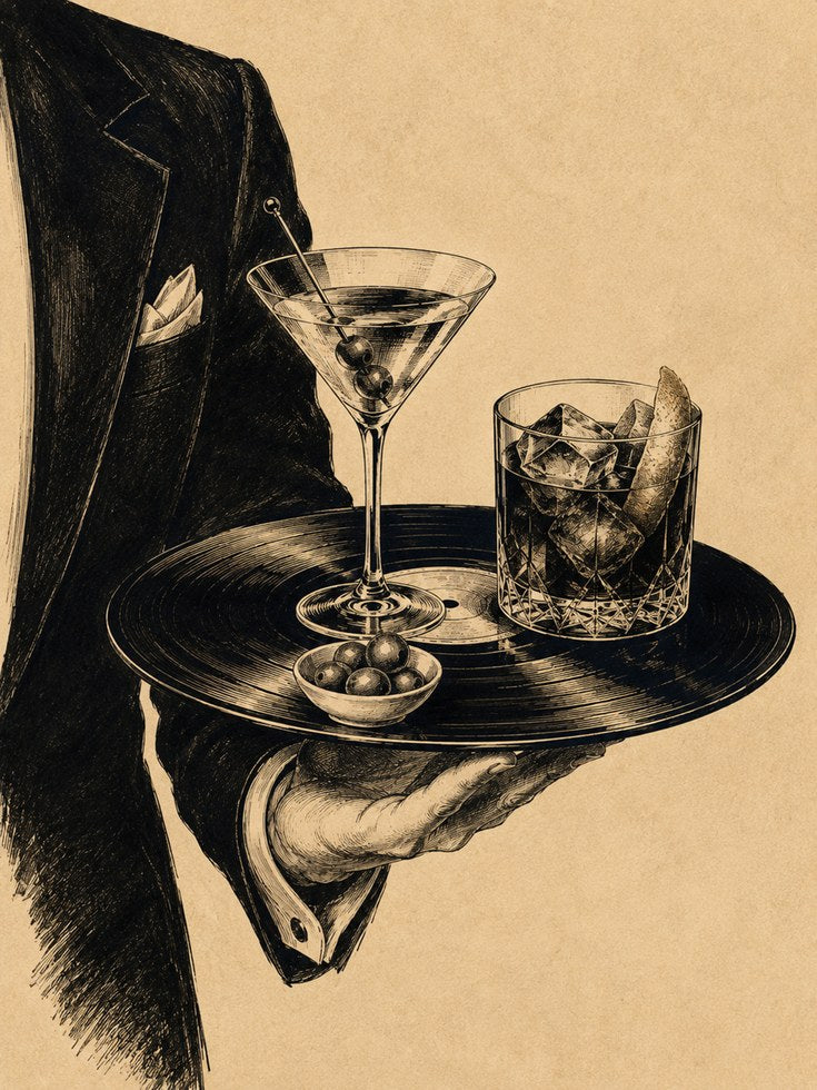 Cocktail Wall Art – Vintage Bar Decor - artwork on paper