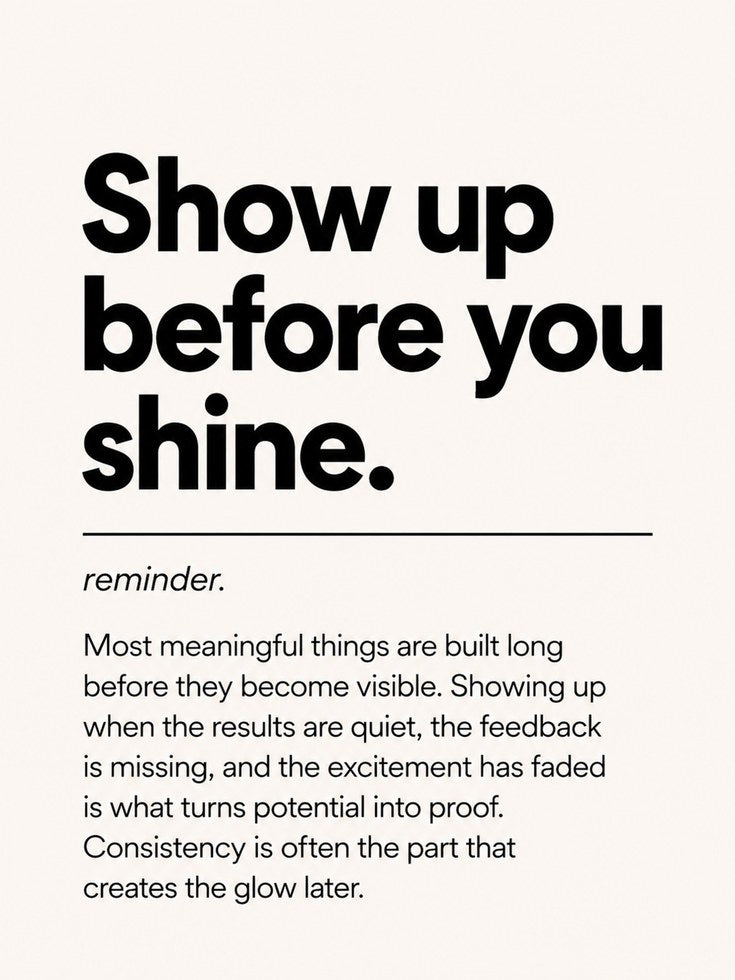 Motivational Wall Art: Show Up Before You Shine (Typography Print) - artwork on paper