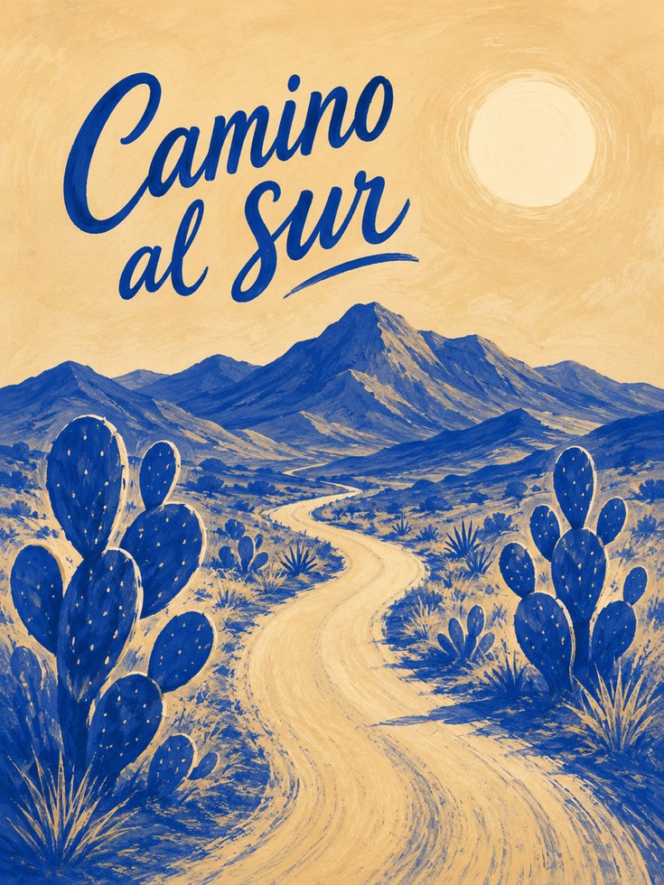 Desert Landscape Wall Art – Travel Poster Print - artwork on paper