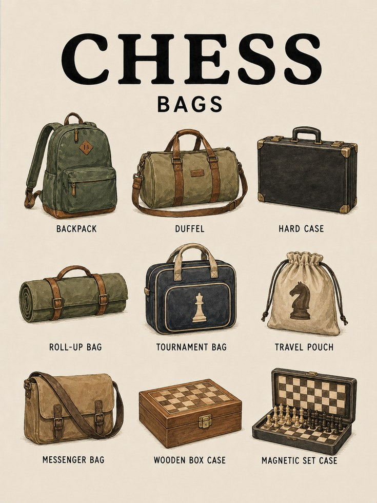 Chess Bags Illustration Print — Vintage Educational Chart - artwork on paper