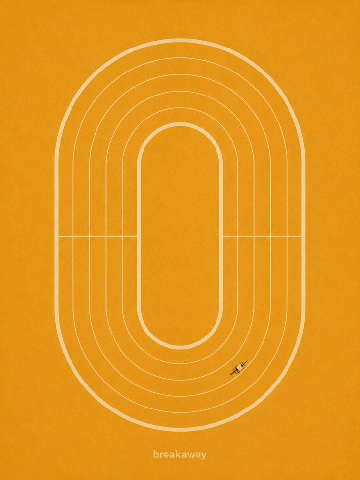 Minimalist Geometric Cycling Wall Art - artwork on paper
