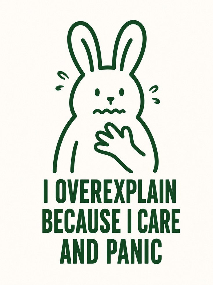 Anxiety Bunny Art Print: Funny Mental Health Quote - artwork on paper